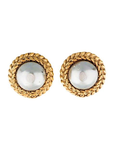 faux chanel clip on earrings